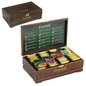 Чай Greenfield ассорти в пакетиках подарочный набор в деревянной шкатулке (фото modal nav 2)