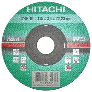 Диск отрезной 115x3x22.23 Hitachi 752531 (фото modal nav 1)