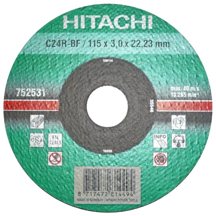 Диск отрезной 115x3x22.23 Hitachi 752531 (фото modal 1)