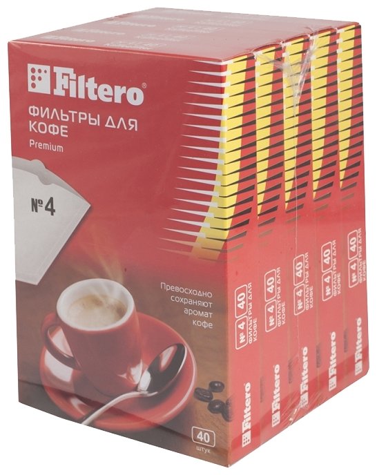 Одноразовые фильтры для капельной кофеварки Filtero Premium Размер 4 (фото modal 2)