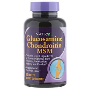 Препарат для укрепления связок и суставов Natrol Glucosamine Chondroitin MSM 90 шт. (фото modal nav 3)