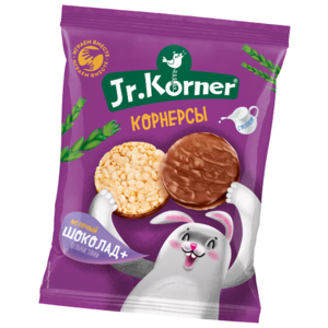 Мини хлебцы рисовые Jr.Korner Молочный шоколад+цельные злаки 60 г (фото modal nav 1)