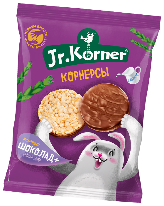 Мини хлебцы рисовые Jr.Korner Молочный шоколад+цельные злаки 60 г (фото modal 1)