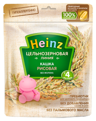 Каша Heinz безмолочная цельнозерновая рисовая (с 4 месяцев) 180 г (фото modal 1)
