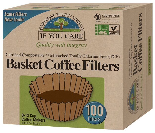 Одноразовые фильтры для капельной кофеварки If You Care Basket Размер 8 (фото modal 1)