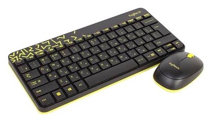 Клавиатура и мышь Logitech MK240 Nano Black-Yellow USB (фото modal 1)