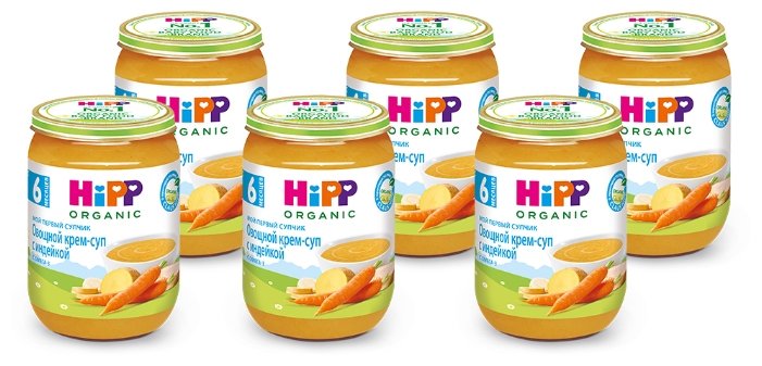 Пюре HiPP овощной крем-суп с индейкой (с 6 месяцев) 190 г, 6 шт (фото modal 1)