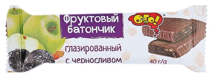 Фруктовый батончик ОГО! в шоколадной глазури Чернослив, 40 г (фото modal 1)