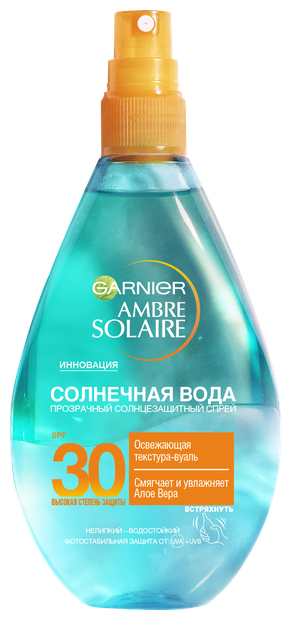 GARNIER Ambre Solaire солнцезащитный спрей для тела Солнечная вода SPF 30 (фото modal 1)