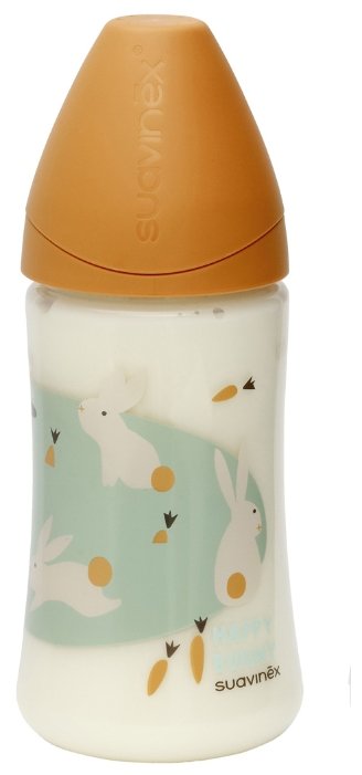Suavinex Бутылочка полипропиленовая антиколиковая с анатомической силиконовой соской 270 мл Кролик с рождения (фото modal 1)