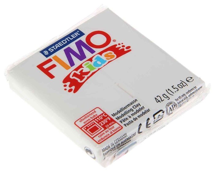 Полимерная глина FIMO Kids 42 г белый (8030-0) (фото modal 1)