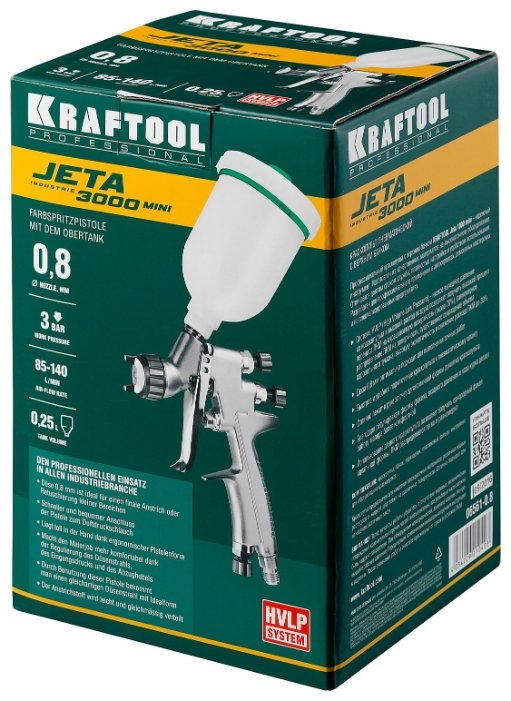 Краскопульт пневматический Kraftool 06561-0.8 Pro Jeta 3000 mini (фото modal 5)