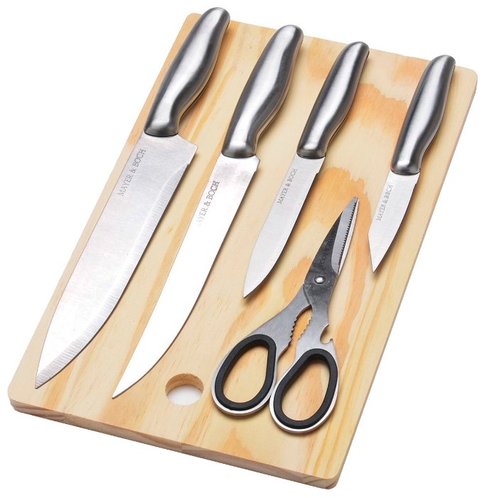 Набор MAYER & BOCH 4 ножа, ножницы и разделочная доска 26995 (фото modal 1)
