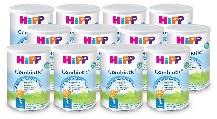 Смесь HiPP 3 Combiotic (с 10 месяцев) 350 г, 12 шт. (фото modal 1)