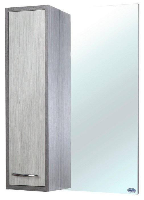 Зеркало Bellezza Смарт 55х69см орфео серый/орфео белый, левый без рамы (фото modal 1)