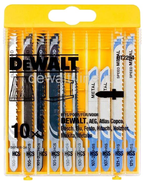 Набор пилок для лобзика DeWALT DT 2294 10 шт. (фото modal 1)