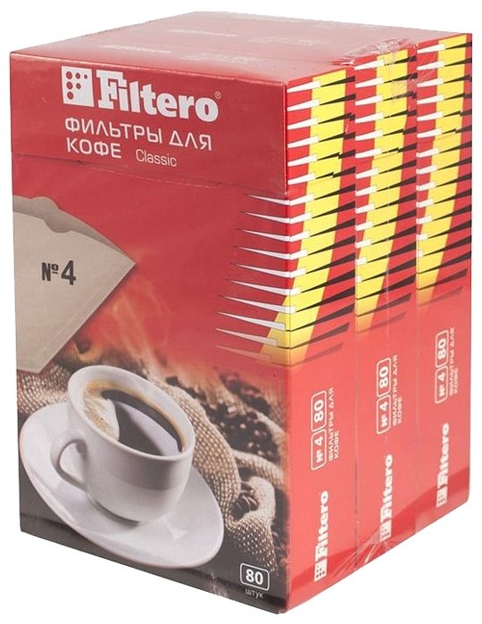 Одноразовые фильтры для капельной кофеварки Filtero Classic Размер 4 (фото modal 3)