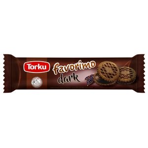 Печенье Torku Favorimo Dark сэндвич с какао и с шоколадным кремом, 61 г (фото modal nav 1)