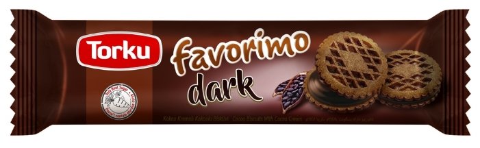 Печенье Torku Favorimo Dark сэндвич с какао и с шоколадным кремом, 61 г (фото modal 1)