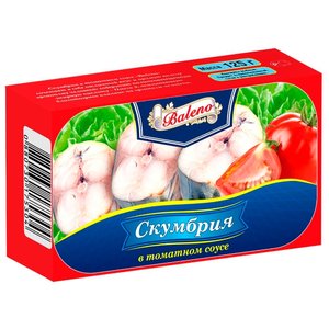 Baleno Скумбрия в томатном соусе, 125 г (фото modal nav 1)