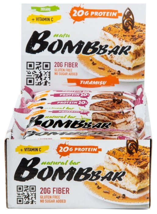 BombBar протеиновый батончик Natural Bar + Vitamin C (60 г)(20 шт.) (фото modal 47)