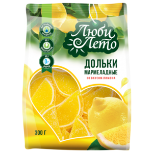 Мармеладные дольки Люби Лето со вкусом лимона 300 г (фото modal nav 1)