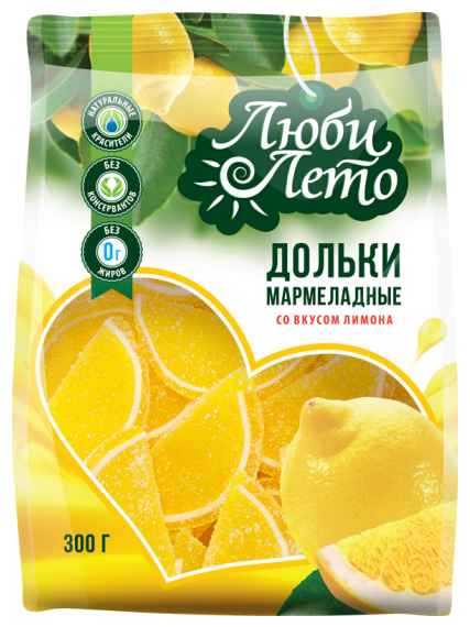 Мармеладные дольки Люби Лето со вкусом лимона 300 г (фото modal 1)