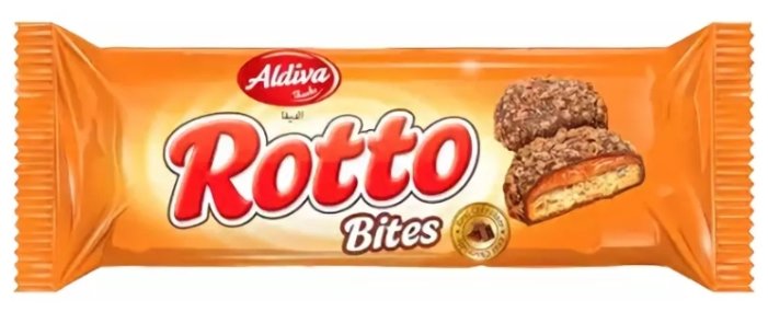 Печенье Aldiva Rotto Bites с карамелью в шоколаде с крошками печенья, 72 г (фото modal 1)