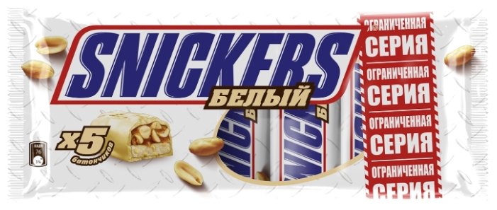 Батончик Snickers белый, 40.5 г, мультипак (фото modal 1)