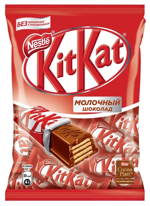 Конфеты KitKat молочный шоколад с хрустящей вафлей (фото modal 1)