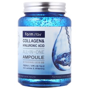 Farmstay All-In-One Collagen & Hyaluronic Acid Ampoule Ампульная сыворотка для лица с гиалуроновой кислотой и коллагеном (фото modal nav 1)