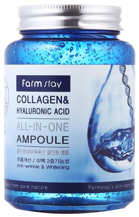 Farmstay All-In-One Collagen & Hyaluronic Acid Ampoule Ампульная сыворотка для лица с гиалуроновой кислотой и коллагеном (фото modal 1)