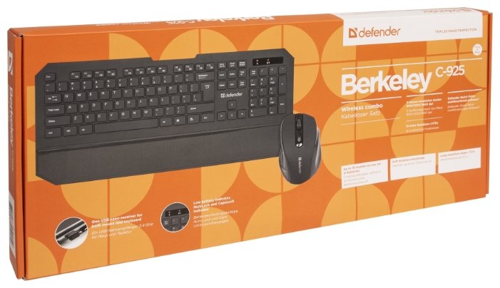 Клавиатура и мышь Defender Berkeley C-925 Nano Black USB (фото modal 2)