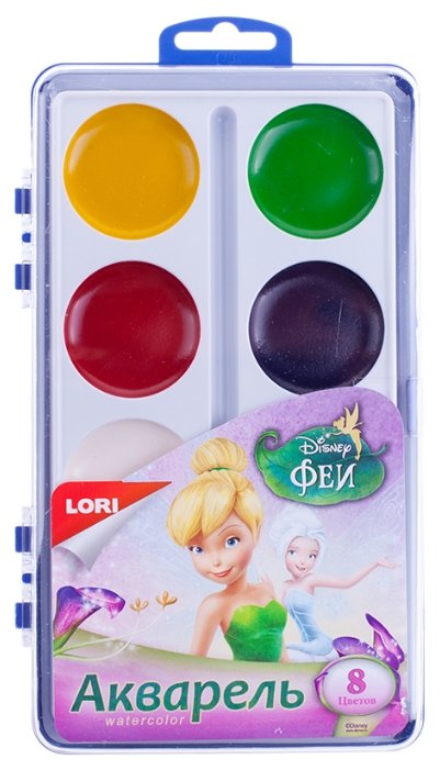 LORI Акварельные краски Феи Disney 8 цветов без кисти (Акд-003) (фото modal 1)