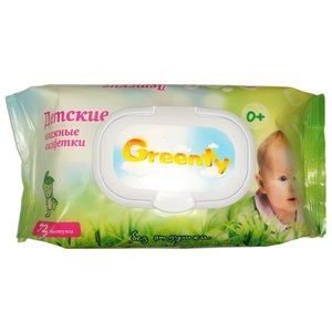 Влажные салфетки Greenty Детские без отдушки (фото modal nav 1)