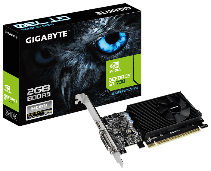 Видеокарта GIGABYTE GeForce GT 730 902Mhz PCI-E 2.0 2048Mb 5000Mhz 64 bit DVI HDMI HDCP Low Profile (фото modal 4)