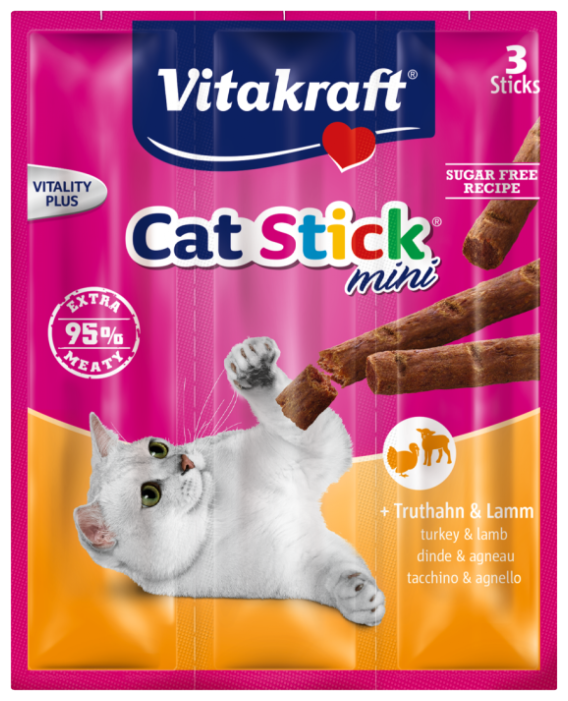 Лакомство для кошек Vitakraft Cat Stick mini Индейка и ягненок (фото modal 1)