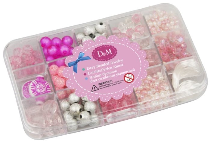 D&M Набор для создания украшений из акриловых бусинок (розовый мини) (фото modal 1)