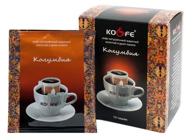 Молотый кофе KO&FE Колумбия, в дрип-пакетах (фото modal 1)