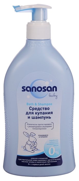 Sanosan Baby Средство для купания и шампунь (с дозатором) (фото modal 3)