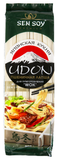 Лапша Sen Soy Японская кухня Udon пшеничная для приготовления Wok 300 г (фото modal 1)