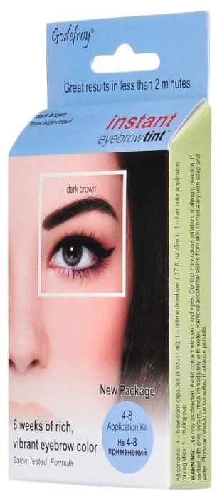 Godefroy Краска-хна синтетическая в капсулах для бровей Instant Eyebrow Tint, 4 штуки (фото modal 1)