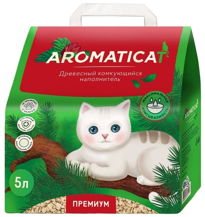 Наполнитель AromatiCat Древесный Комкующийся Premium (5 л) (фото modal 1)