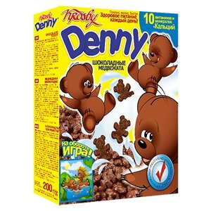 Готовый завтрак Krosby DENNY шоколадные медвежата животные, коробка (фото modal nav 1)
