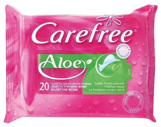 Carefree Влажные салфетки Алоэ для интимной гигиены, 20 шт (фото modal 2)