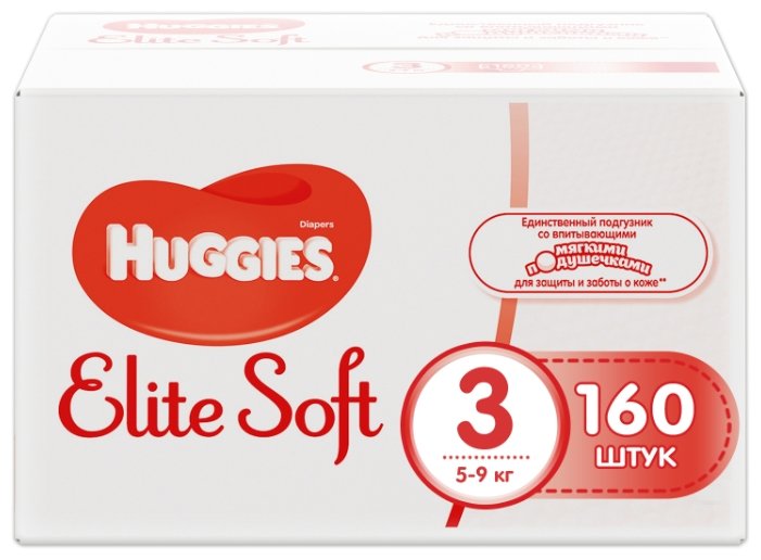 Huggies подгузники Elite Soft 3 (5-9 кг) 160 шт. (фото modal 1)