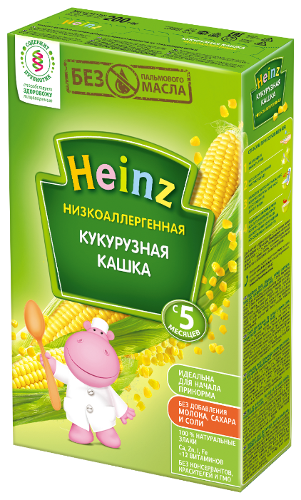 Каша Heinz безмолочная кукурузная (c 5 месяцев) 200 г (фото modal 1)