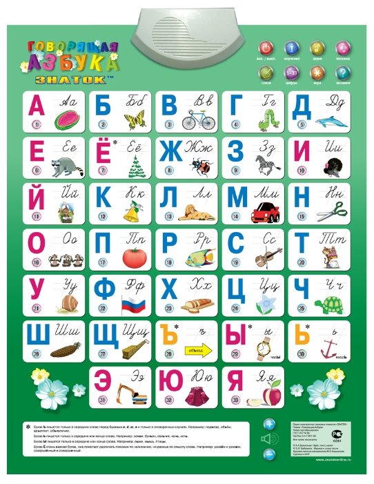 Электронный плакат Знаток Говорящая азбука с 8 режимами работы PL-08 (фото modal 1)