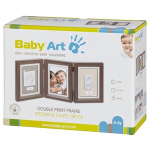 Baby Art Creative baby souvenirs - Double print frame brown and taupe/beige (34120108) (фото modal nav 1)