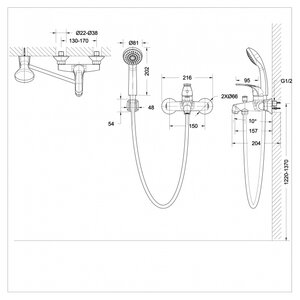 Однорычажный смеситель для ванны с душем Bravat Fit 7F6135188CP-B (фото modal nav 2)